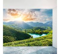 Fotomurales Decorativos Pared Montañas Del Bosque 450x315 cm Papel Pintado Tejido No Tejido Paisaje l Fotomural 3D Mural Paredes Papel Tapiz Decoración Salón o Dormitorio a-10679