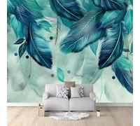Fotomurales Decorativos Pared Pluma 3D Mural Autoadhesivo Pared Estilo Bohemio Papel Pintado Tela de Seda Papel Tapiz Panorámico 200x140 cm B-2600