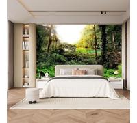 Fotomurales Decorativos Pared Selva Tropical 300x210 cm Papel Pintado Tejido No Tejido Paisaje de Plantas Verdes Fotomural 3D Mural Paredes Papel Tapiz Decoración Salón o Dormitorio a-2652