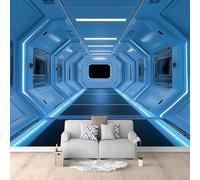Fotomurales Decorativos Pared Tema Espacial 3D Mural Autoadhesivo Pared Corredor Espacial Papel Pintado Tela de Seda Papel Tapiz Panorámico 250x175 cm B-2069