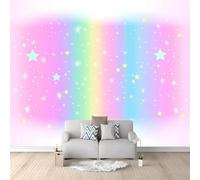 Fotomurales Decorativos Pared Universo de Cielo Estrellado de Fantasía. 200x140 cm Papel Pintado Tejido No Tejido Rosa Morado Fotomural 3D Mural Paredes Papel Tapiz Salón o Dormitorio a-10722