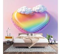 Fotomurales Decorativos PatróN de Dibujos Animados de Caballo de Amor Papel Pintado Pared 200x140 cm Multicolor Papel Pintado Decoración de Pared, Salones, Habitaciones Moderna Fotográfico