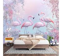 Fotomurales Decorativos PatróN de Flamenco Animal Papel Pintado Pared 350x256 cm PúRpura Claro Papel Pintado Tejido No Tejido Decoración de Pared, Salones, Habitaciones Moderna Fotográfico