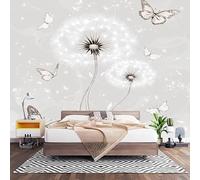 Fotomurales Decorativos PatróN de Mariposa de Diente de LeóN Papel Pintado Pared 350x256 cm Multicolor Papel Pintado Tejido No Tejido Decoración de Pared, Salones, Habitaciones Moderna Fotográfico