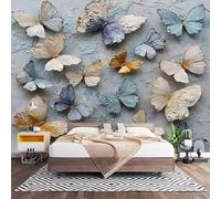 Fotomurales Decorativos PatróN de Mariposa en Acuarela Papel Pintado Pared 400x280 cm Azul GrisáCeo Papel Pintado Tejido No Tejido Decoración de Pared, Salones, Habitaciones Moderna Fotográfico