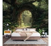 Fotomurales Decorativos Secretos Del Bosque Papel Pintado Pared 350x256 cm Verde Papel Pintado Tejido No Tejido Decoración de Pared, Salones, Habitaciones Moderna Fotográfico