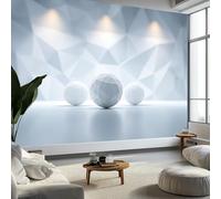 Fotomurales Dibujo Geométrico 3D Esferas, 150 x 105 cm (An x Al) Papel Pintado No Tejido - Crema Papel Tapiz para la Decoración del hogar en Salon y Cocina