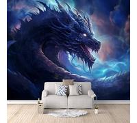 Fotomurales Dragón Galaxia 300x210 cm Papel Pintado Dragón Impresión 3D Pared Tela no Tejida Fácil de Instalar Limpiar Poster Ideal para Salones Cocinas Pasillos Papel Pintado Pared Dormitorio