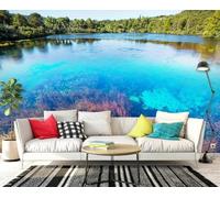 Fotomurales Hermoso lago, 300x210cm Papel Pintado Fotomural Efecto 3D Papel Tapiz Decorativos pared Murales Póster para Dormitorio Salón TV Pared