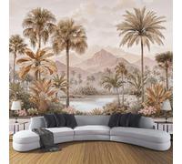 Fotomurales Lagos De Montaña Tropicales, 450x315cm Papel Tapiz Fotográfico Exótico Papel Pintado Decorativos Murales para Dormitorio Comedor Oficina Hotel Pasillo, Palma De Arroz