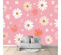 Fotomurales Margarita Estampado Floral Lindo Dibujos Animados 250 x 175 cm, Papel Pintado de Fotografía Moderno Mural de Pared para Salón Habitación Infantil Dormitorio Pósteres Motivos Rosa