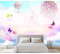 Fotomurales Mariposa globo Pared 3D Papel Tapiz pintado tejido no tejido Decoración de Pared decorativos Murales moderna de Diseno Fotográfico 400cm×280cm (ancho x alto)