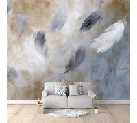 Fotomurales no tejido Shabby Chic Plumas 200x140 cm Papel Pintado Decoración de Pared Murales póster efecto 3D, Decorativos Murales para Dormitorio Salón TV Pared