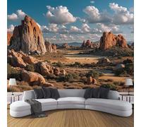 Fotomurales Paisaje Desértico, 300x210cm Papel Tapiz Fotográfico Oeste De Estados Unidos Papel Pintado Decorativos Murales para Dormitorio Comedor Oficina Hotel Pasillo, Marrón Claro