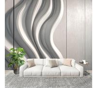 Fotomurales Papel pintado 200x140 cm Abstracto 3d Arte Papel Pintado Fotográfico Panoramico Decorativos Dormitorio sala Blanco GrisáCeo Murales Papel Tapiz Antimoho Removibles, Grandes