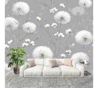 Fotomurales Papel pintado 250x175 cm Diente De LeóN Simple Papel Pintado Fotográfico Panoramico Decorativos Dormitorio sala gris Murales Papel Tapiz Antimoho Removibles, Grandes