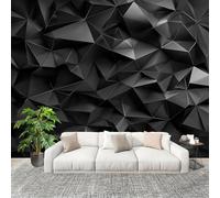 Fotomurales Papel pintado 350x256 cm GeometríA SóLida Simple Papel Pintado Fotográfico Panoramico Decorativos Dormitorio sala Negro Murales Papel Tapiz Antimoho Removibles, Grandes
