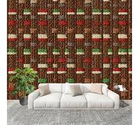 Fotomurales Papel pintado 400x280 cm Estilo NóRdico GeoméTrico Texturizado Papel Pintado Fotográfico Panoramico Decorativos Dormitorio sala Verde Murales Papel Tapiz Antimoho Removibles, Grandes