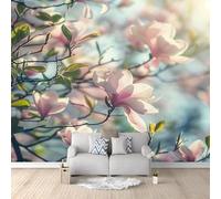 Fotomurales - Papel pintado Cuadro mural moderno rosa con efecto 3D para sala de estar, dormitorio, habitación infantil o pared de fondo para TV, 350 cm x 256 cm. Poster - Adhesivo para pared - Cuadr
