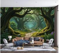 Fotomurales Pared Antiguo Sendero De Piedra Forestal con Bosque Fantástico, Personalizado Arte de la Pared Mural para Sala Estar Comedor Dormitorio Familiar Pasillo Decoración, 300Anx210Al cm