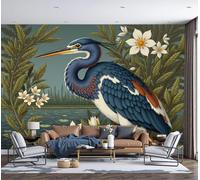 Fotomurales Pared Cañas De Garza con Planta Antigua, Personalizado Arte de la Pared Mural para Sala Estar Comedor Dormitorio Familiar Pasillo Decoración, 350Anx256Al cm