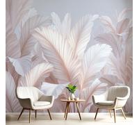 Fotomurales Pared Rosa Arroz Hoja De Plátano Simple Papel Pintado Seda Coración Murales Diseno Fotográfico Plantas Tropicales Sala Tv Sofá Arte Abstracto Pintura Papel 3D,150X105Cm