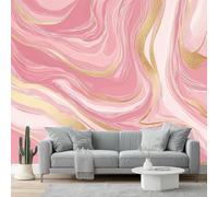 Fotomurales Patrón de mármol de estilo lujoso y ligero Papel Tapiz Moderno 250 x 175 cm Papel pintado tejido no tejido coración Pared corativos Sala Living Oficina Dormitorio Oro rosa