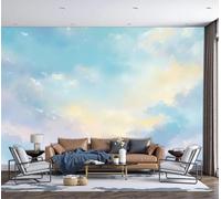 Fotomurales Pinceladas En El Cielo 300X210Cm Xxl Papel Pintado Seda Decoración De Pared Murales Amarillo Azul Sueño Natural Fotográfico Decorativos Dormitorio Para La Sala