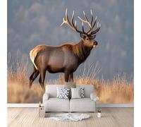 Fotomurales Salón Dormitorio Ciervo Papel pintado 250×175cm El Ciervo, Un Animal Natural De Pastizal Papel pintado tejido no tejido coración Pared corativos Murales moderna Fotográfico