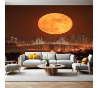 Fotomurales Tejido no Tejido Puente de la Bahía de San Francisco Papel Pintado Decor de Pared Murales Póster Efecto 3D Papel Tapiz Moderno para Dormitorio Salón TV Pared 300 x 210 cm
