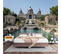 Fotomurales XL 200x140 cm PatróN Del Castillo de Barcelona Impermeable Papel Pintado Tejido no Tejido Paisaje Natural Decoración de Pared Moderna Murales para Pared Salón Cocina Baño Pasillo Comedor