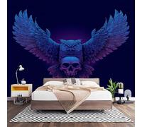 Fotomurales XXL 300x210 cm Azul-Violeta Impermeable Papel Pintado Tejido no Tejido BúHo de Estilo FantáStico Decoración de Pared Moderna Murales para Pared Salón Cocina Baño Pasillo Comedor