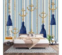 Fotomurales XXL 400x280 cm Tema NáUtico De Lujo Impermeable Papel Pintado Tejido no Tejido Azul Y Blanco Decoración de Pared Moderna Murales para Pared Salón Cocina Baño Pasillo Comedor