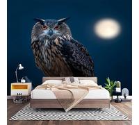 Fotomurales XXL 450x315 cm Animal Hd BúHo Impermeable Papel Pintado Tejido no Tejido Azul Decoración de Pared Moderna Murales para Pared Salón Cocina Baño Pasillo Comedor