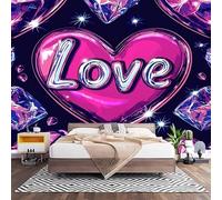 Fotomurales XXL 450x315 cm DiseñO de Amor RomáNtico Papel Pintado Tejido no Tejido Estilo de Dibujos Animados Decoración de Pared Moderna Murales para Pared Salón Cocina Baño Pasillo Comedor