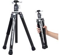 Fotopro 163CM Trípode de cámara de Fibra de Carbono con monopie Cabeza de Bola 360 1/4 Placa de liberación rápida Trípode Profesional para Cámara MAX Carga hasta 12 KG X Aircross 3 Gris