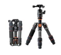 Fotopro 46.5cm Mini Tripode, Compacto Ligero Trípode Fibra de Carbono, Tripod Portátil con Rótula para Canon, Nikon, Sony cámara, Capacidad de Carga: 8 kg, Negro