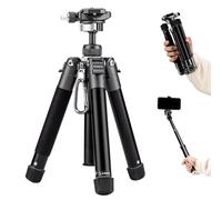 Fotopro FY820 Mini Trípode de 0,7 kg, Ligero trípode para cámara con Cabeza de Bola de 360 Grados, Soporte para teléfono para Selfie, vlog, Carga máxima de hasta 3 kg, Plegable, tamaño 21,7 - 140 cm,