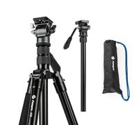 Fotopro Trípode de aluminio compacto para cámara réflex digital A4I/A5I con cabezal esférico de 360°, placa de liberación rápida, trípode profesional para cámara réflex digital A4I/A5I (negro, 203.2