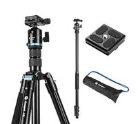 Fotopro Trípode de cámara de aluminio compacto de 60 pulgadas y monopié con cabeza de bola de 360°, placa de liberación rápida, trípode profesional para cámara DSLR A4I/A5I (azul, 205.7 cm A5i)
