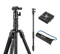 Fotopro Trípode de cámara de aluminio compacto de 60 pulgadas y monopié con cabeza de bola de 360°, placa de liberación rápida, trípode profesional para cámara DSLR A4I/A5I (negro, 73 pulgadas A4i)