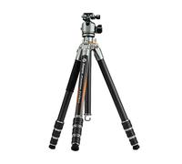 Fotopro Trípode de cámara de viaje de 71 pulgadas, trípode de fibra de carbono con columna central de 44 mm de perfil bajo, trípode resistente para videocámara DSLR, carga máxima de 44 libras, T1 Plus