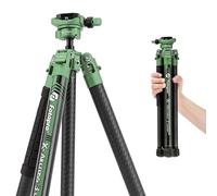 Fotopro Trípode de Fibra de Carbono de 60 Pulgadas, Cabeza de Bola de 360 Grados, Placa de liberación rápida, trípode de Viaje Ligero, Carga máxima de hasta 17.6 Libras, Color Verde