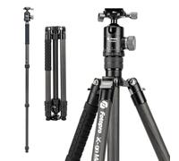 Fotopro Trípode de fibra de carbono de 68 pulgadas para cámara, trípode de viaje compacto con cabeza de bola, monopié desmontable con placa de liberación rápida y bolsa de transporte de hasta 12 kg