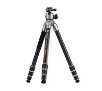 Fotopro Trípode de viaje de 59 pulgadas, trípode de fibra de carbono con cabezal de bola de perfil bajo de 44 mm, trípode de cámara para videocámara DSLR, carga máxima de 44 libras, T1 Plus Basic