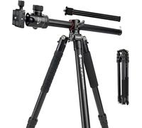 Fotopro Trípode horizontal de 78 pulgadas con cabezal de bola de columna central multiángulo, plataforma de eje central de aluminio, trípode de cámara resistente, monopié de 360°, inclinación de 180°