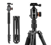 Fotopro Trípode para cámara de 165 cm/65 Pulgadas, trípode de Viaje 2 en 1 de Aluminio y Pierna de Cabeza de 360°, monopie Desmontable para DSLR, Canon, Nikon, Sony Leica, Carga máxima 10 kg/22lbs