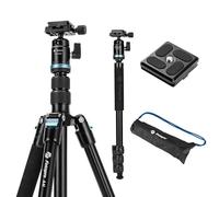 Fotopro Trípode para cámara de 60 pulgadas, trípode de viaje compacto de aluminio y monopié con cabeza de bola de 360°, placa de liberación rápida, trípode profesional para cámara DSLR A4I/A5I (azul