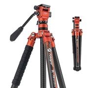 Fotopro X-Aircross 3 - Trípode de cámara de viaje ligero de 62 pulgadas con cabeza fluida, 2.5 libras, ultraligero, portátil, profesional, de fibra de carbono, para cámara réflex digital, carga de
