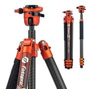 Fotopro X-AIRFLY Max Trípode de fibra de carbono de 65.4 pulgadas con bloqueo abatible, trípode de fotografía sin esfuerzo, monopié, ligero, estable, expandible, 3 libras, trípode portátil para cámara